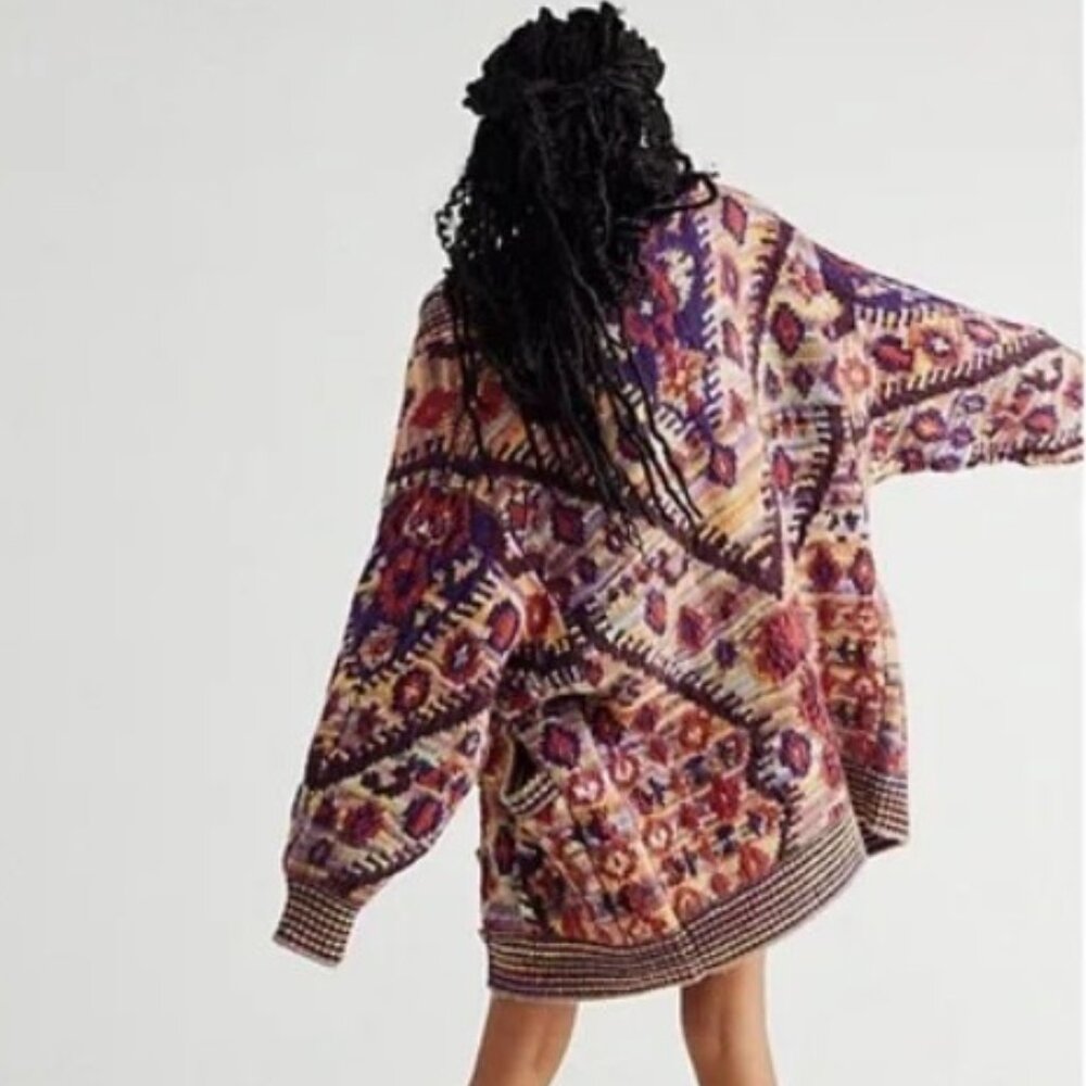 Free People 💋 Home On The Range Cardi \\ Size XS // Colorful oversize knit